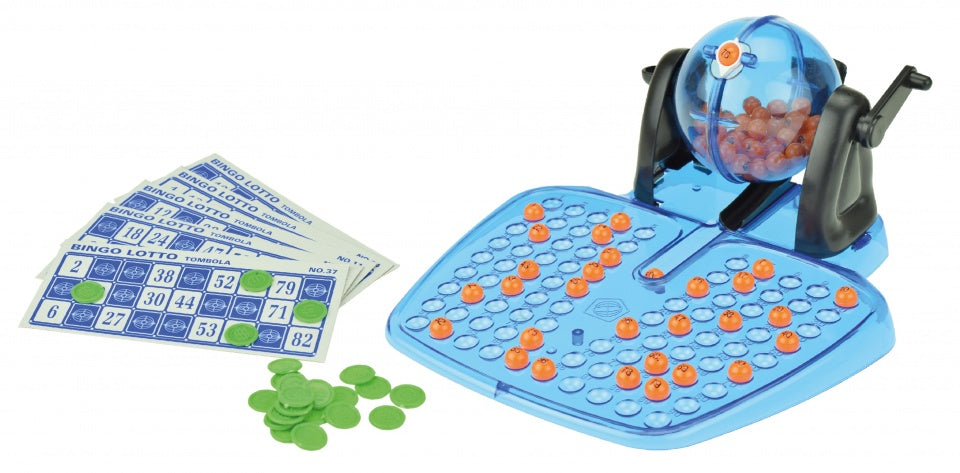 Bingoset karton blauw/oranje 7-delig