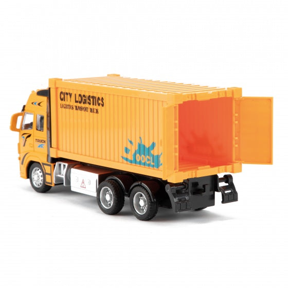 container vrachtwagen oranje 12 cm