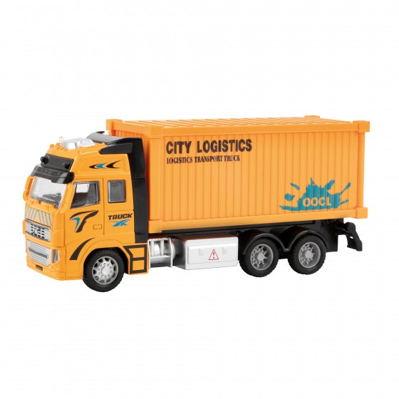 container vrachtwagen oranje 12 cm