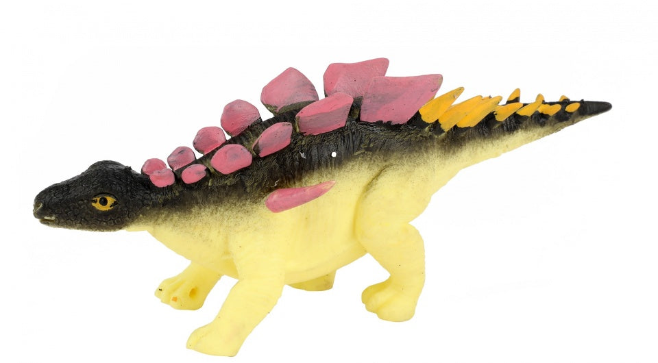 dinosaurus rekbaar stegosaurus 17 x 25 cm zwart/geel
