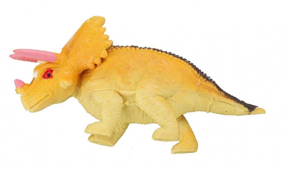 dinosaurus rekbaar triceratops 17 x 25 cm oranje