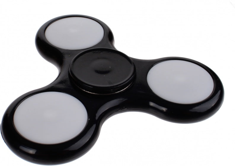 fidget spinner met lichteffecten zwart 7 cm