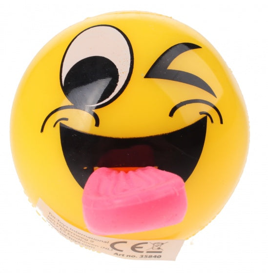 bal Flashing met lichteffect knipoog 5 cm rubber geel