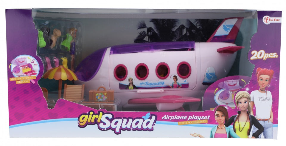 Girl Squad vliegtuig speelset 20-delig 44 cm
