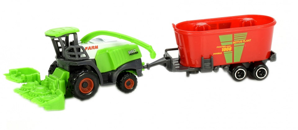 hakselaar met aanhanger 15 cm groen/rood