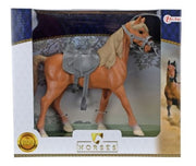 Horses Pro lichtbruin paard met zadel