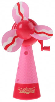 handventilator met water - ijsje 18 cm roze