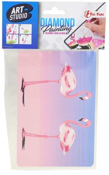 knutselset Diamond Painting flamingo 15 x 10 cm