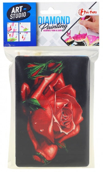 knutselset Diamond Painting roos 15 x 10 cm