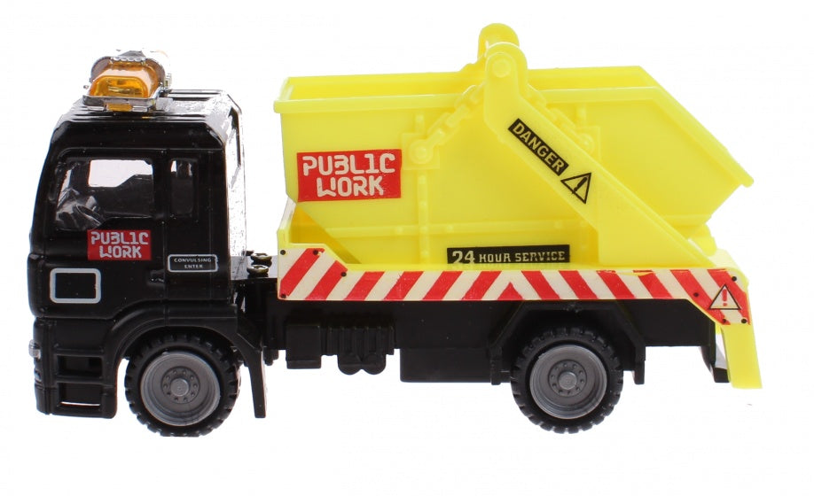 Metal kiepwagen geel 11 cm