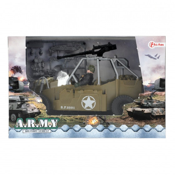 militaire speelset legerjeep bruin