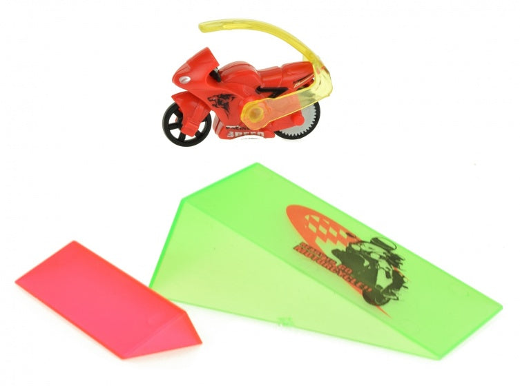 mini-motor turbo racers met schans 3-delig groen/rood