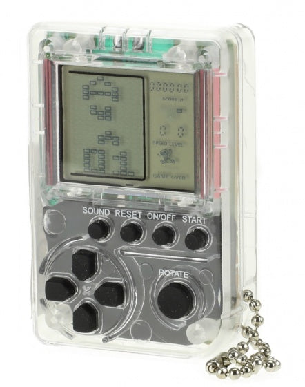 mini gamebox sleutelhanger 5 cm transparant