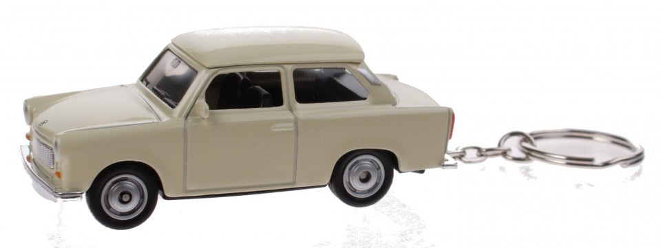 miniatuur Trabant wit met sleutelhanger