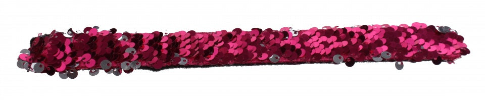 pailletten klaparmband donkerroze 20 cm