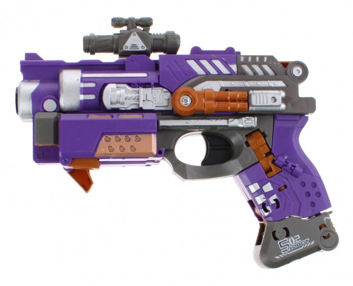 pistool Toy Gun met foam kogels 18 cm paars