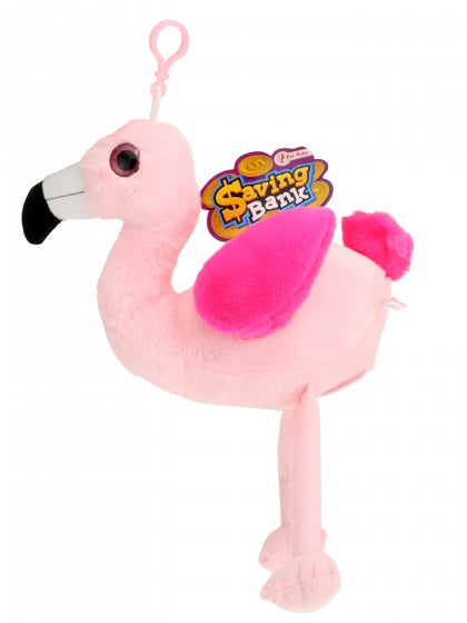 pluchen spaarpot flamingo roze 45 cm
