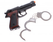 Politie speelset met pistool en handboeien 22 cm
