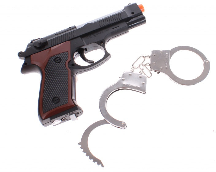 Politie speelset met pistool en handboeien 22 cm