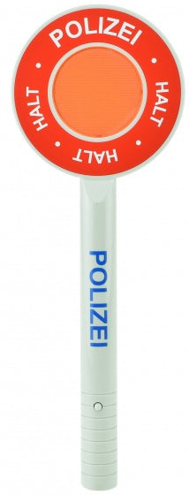 politiestopbord De met knipperlicht 29 cm wit