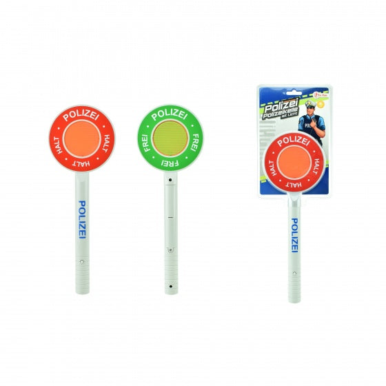 politiestopbord De met knipperlicht 29 cm wit