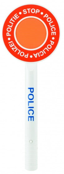 politiestopbord met knipperlicht 29 cm wit