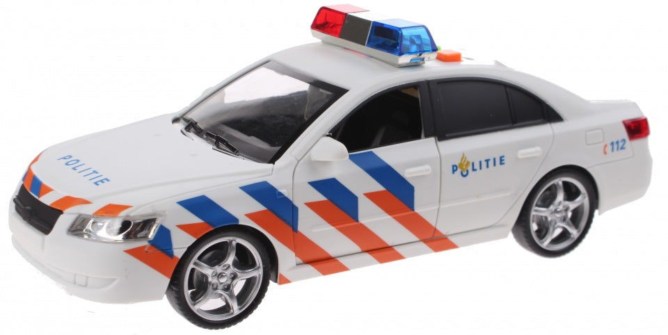 Politiewagen met licht en geluid 24 cm wit