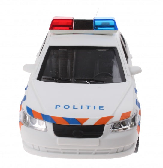 Politiewagen met licht en geluid 24 cm wit