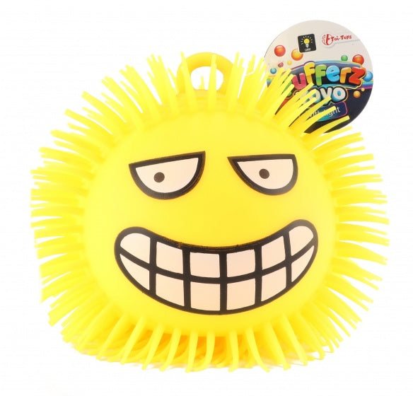 pufferbal emoji blij geel 15 cm
