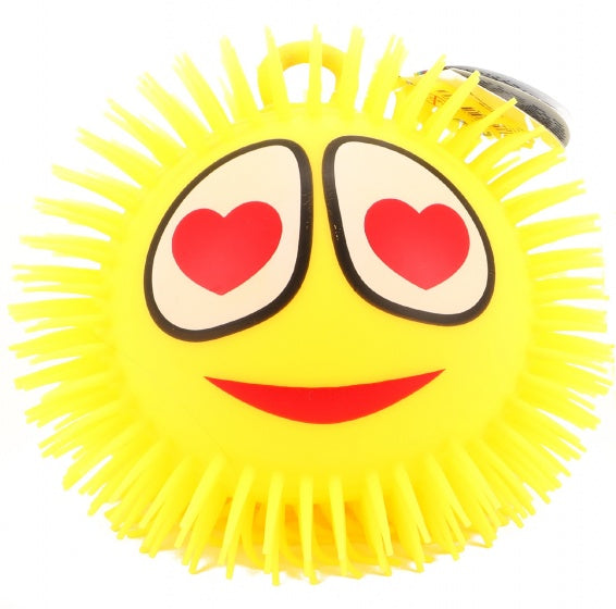 pufferbal emoji hartjesogen geel 15 cm