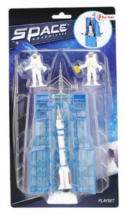 ruimte raket en astronauten 15 cm zilver