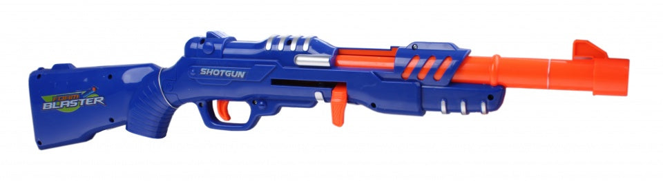 Shotgun foam blaster pistool 63 cm blauw