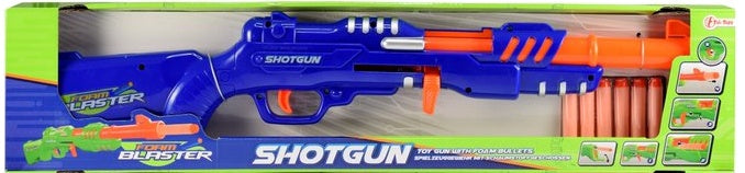 Shotgun foam blaster pistool 63 cm blauw