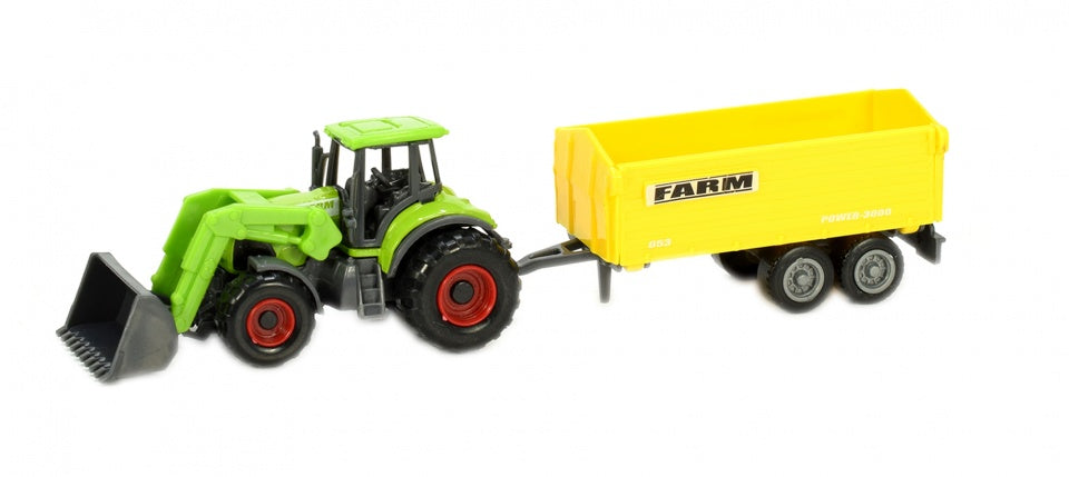 shovel met aanhanger 15 cm groen/geel