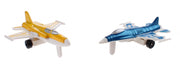 Sky Fighter vliegtuigjes diecast 7 cm blauw/geel