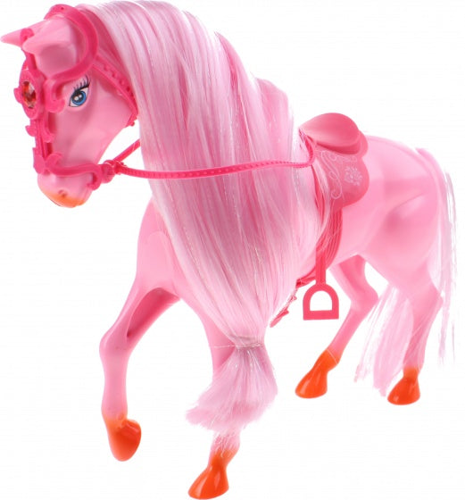 Sofie paard met borstel 25 cm roze
