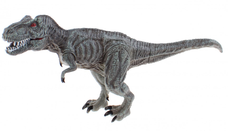 speelfiguur dinosaurus grijs/groen 24 cm