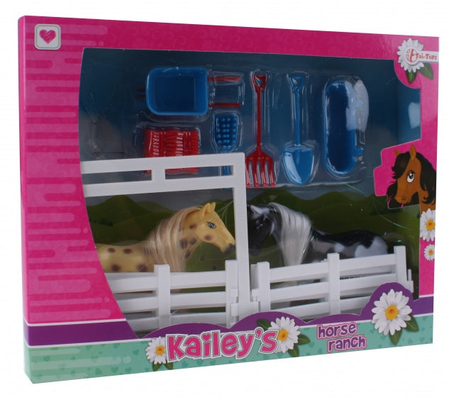 speelset Kailey's paard 9-delig zwart/bruin