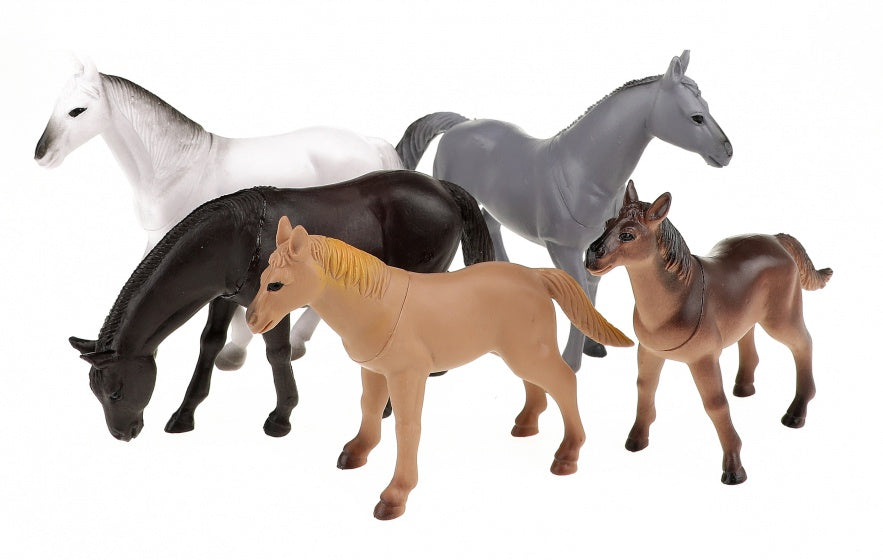 speelset paarden 5-delig 12 cm