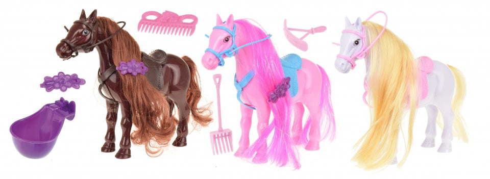 speelset paarden met accessoires 15 cm multicolor