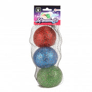 stressbal met glitter 7 cm 3 stuks