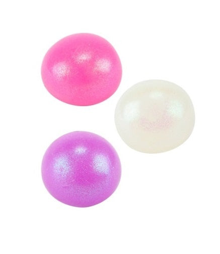 stressbal met glitter roze/wit 7 cm 3 stuks