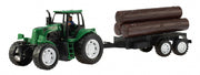 tractor met aanhanger hout groen 42 cm
