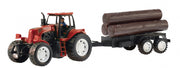 tractor met aanhanger hout rood 42 cm