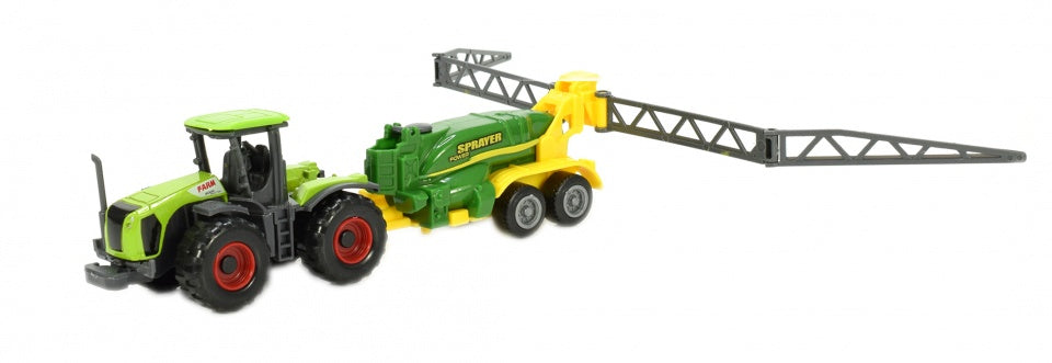tractor met aanhanger Sprayer 15 cm groen/geel