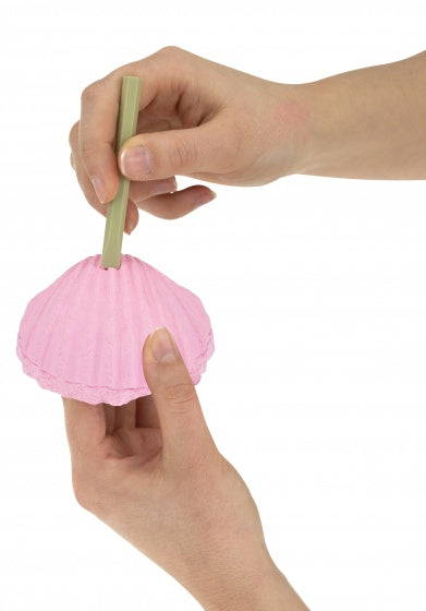 uithaksteen schelp 7 cm roze