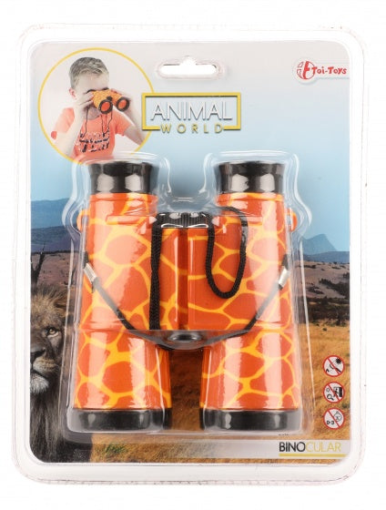verrekijker met giraffeprint oranje 13 cm