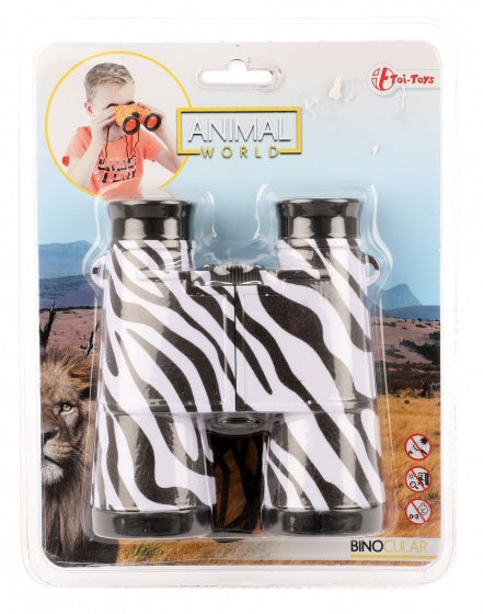 verrekijker met zebraprint zwart/wit 13 cm