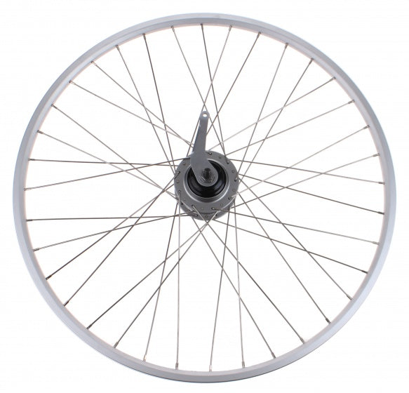 achterwiel 28 inch terugtraprem 36G 8V zilver