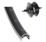 achterwiel 28 inch V-brake 622 aluminium/RVS zwart